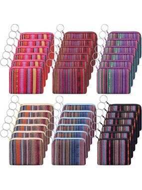 36 Mini Coin Purse Bags - Colorful Mexican Candy Design for Women, 3.5” x 4.5